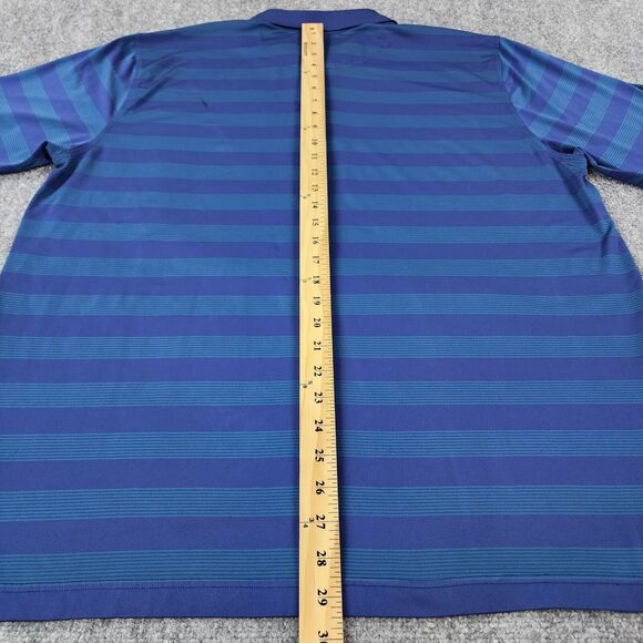 Brooks Brothers Shirt Mens XXL Blue Green Striped Polo Performance Series Golf - Picture 6 of 16